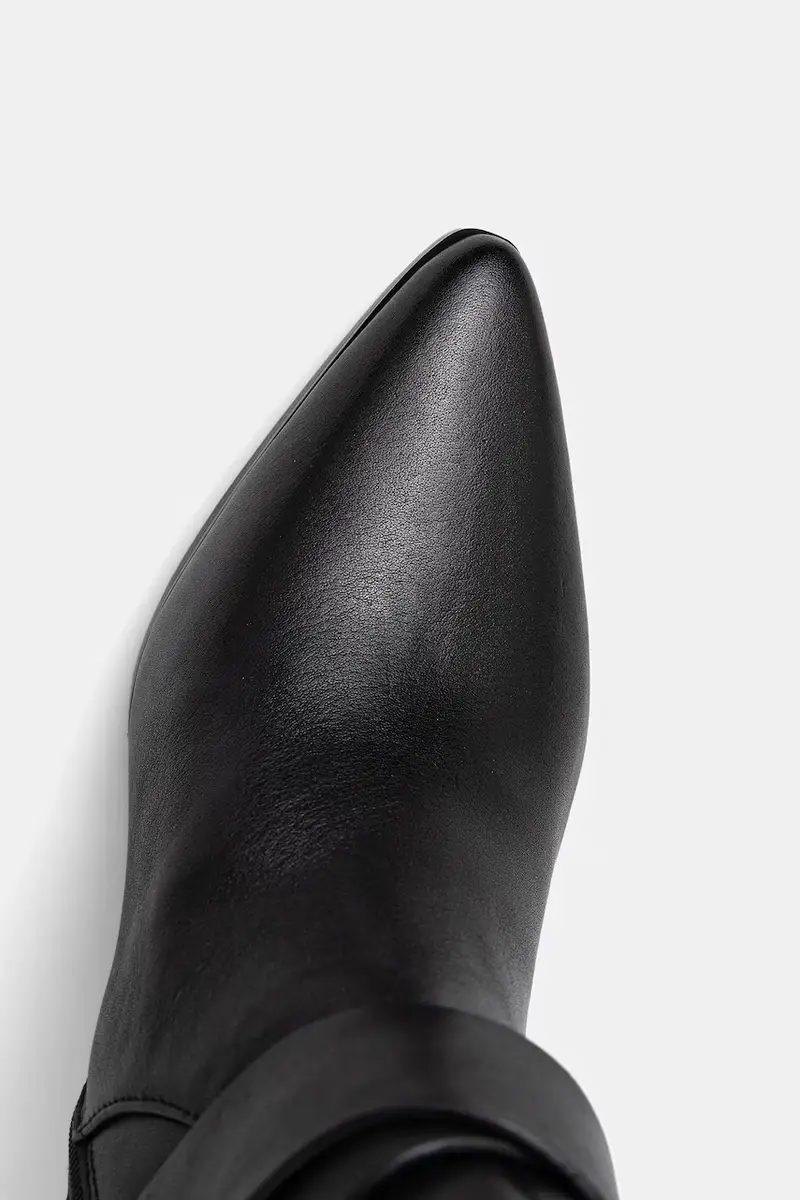 stivali in pelle colore nero miniatura 5