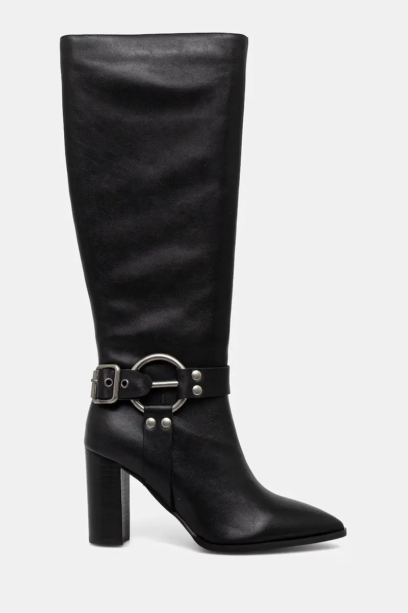 stivali in pelle colore nero miniatura 3