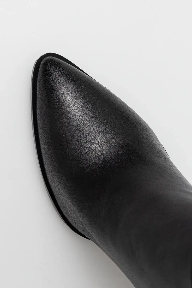 stivali in pelle colore nero miniatura 5