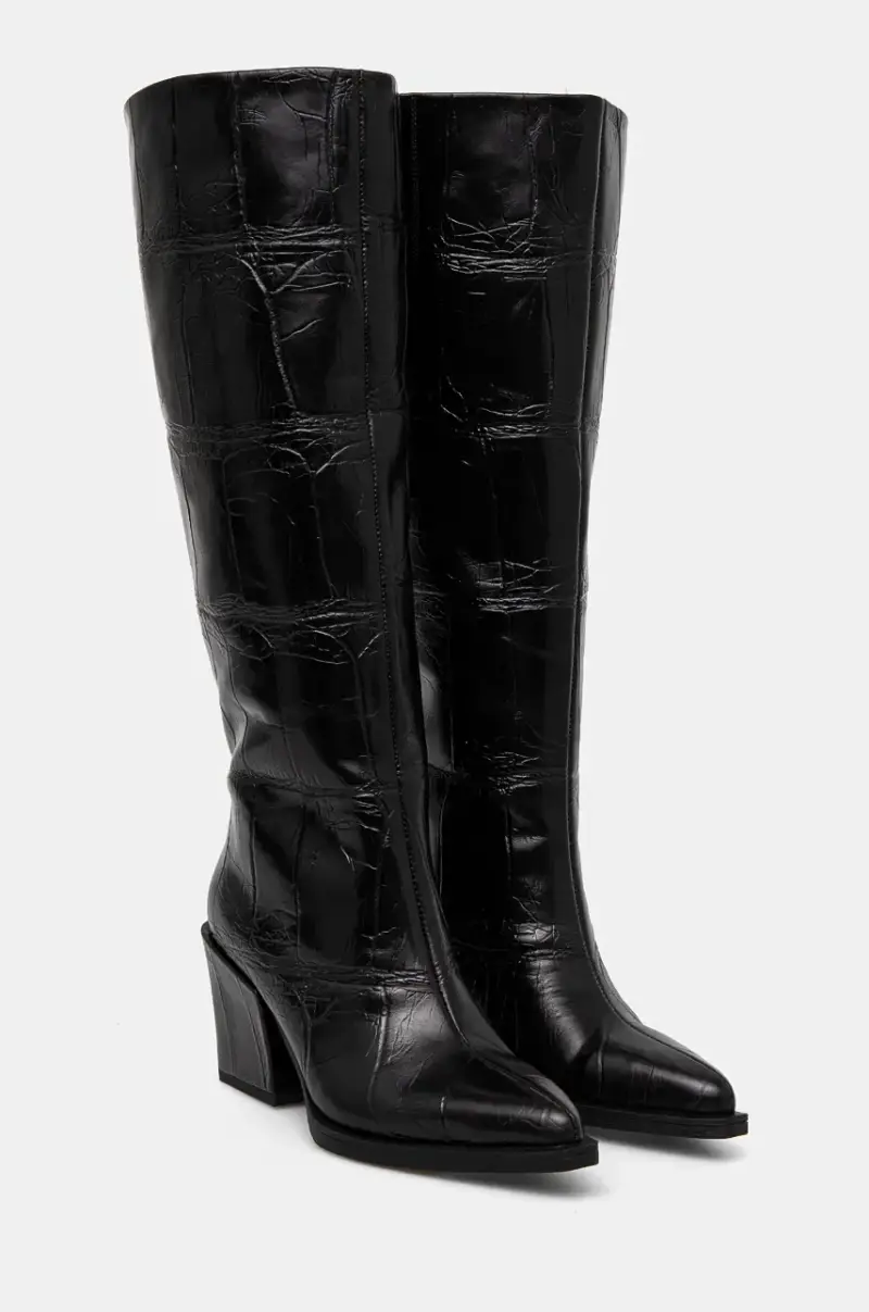 stivali in pelle donna colore nero miniatura 2