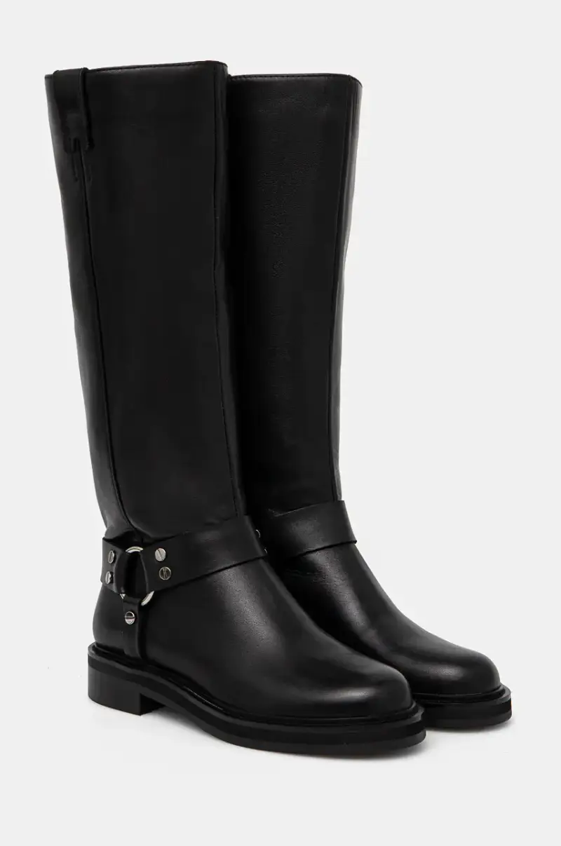 stivali in pelle donna colore nero miniatura 2