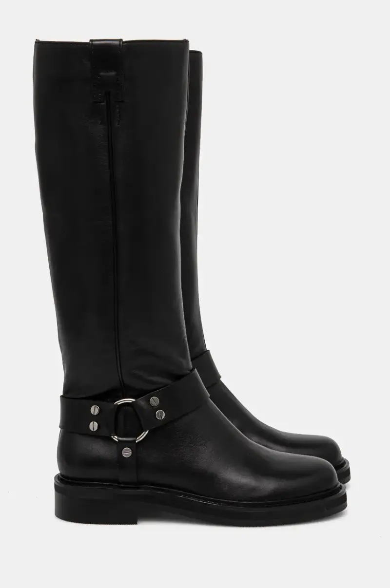 stivali in pelle donna colore nero miniatura 3