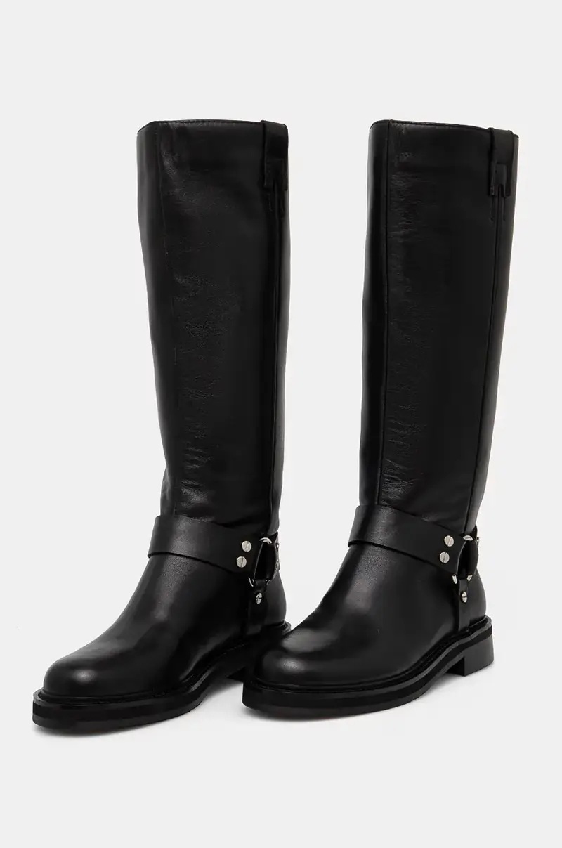 stivali in pelle donna colore nero miniatura 4