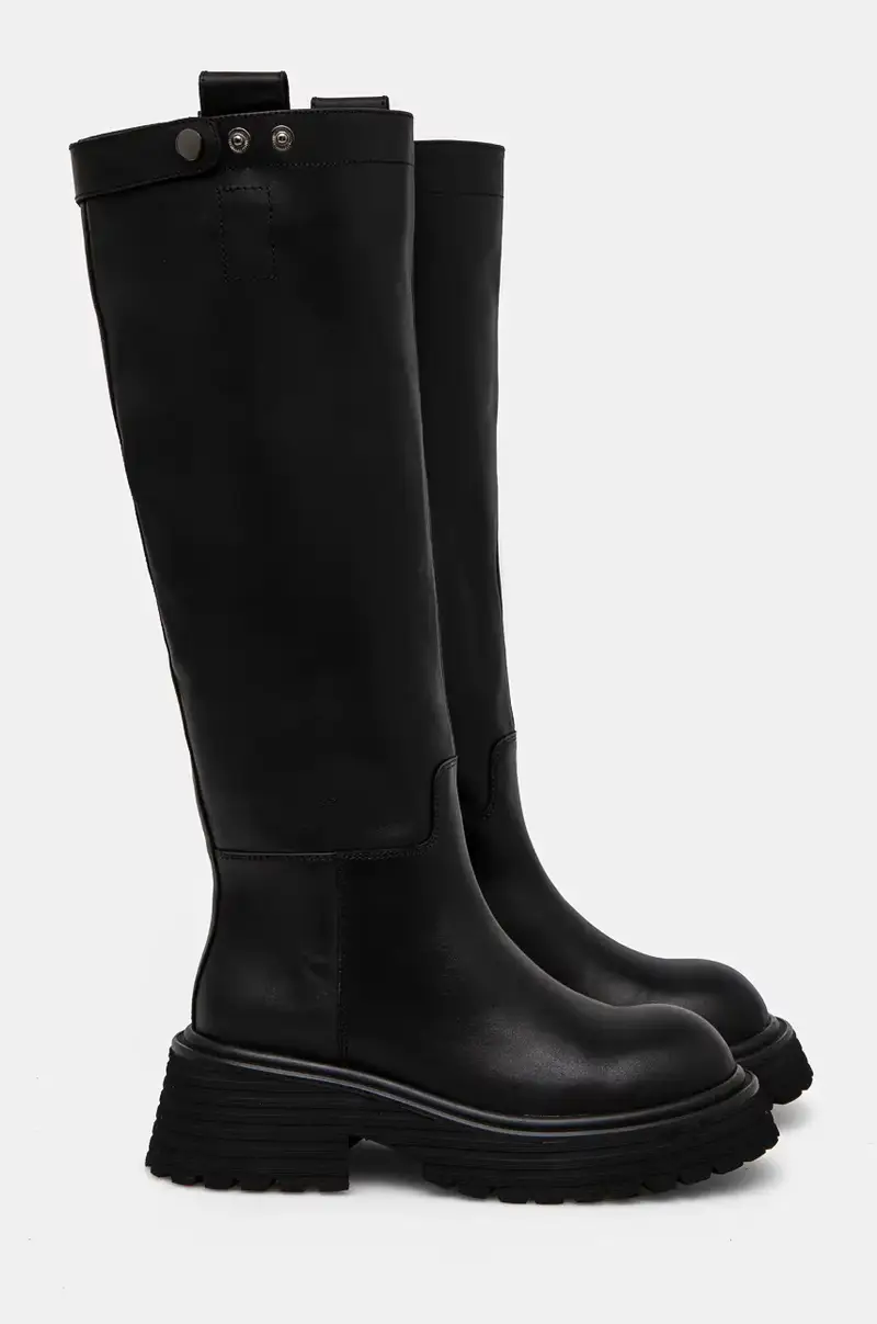 stivali in pelle donna colore nero miniatura 3