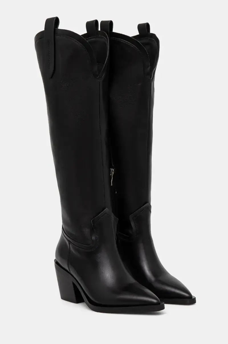 stivali in pelle donna colore nero miniatura 2