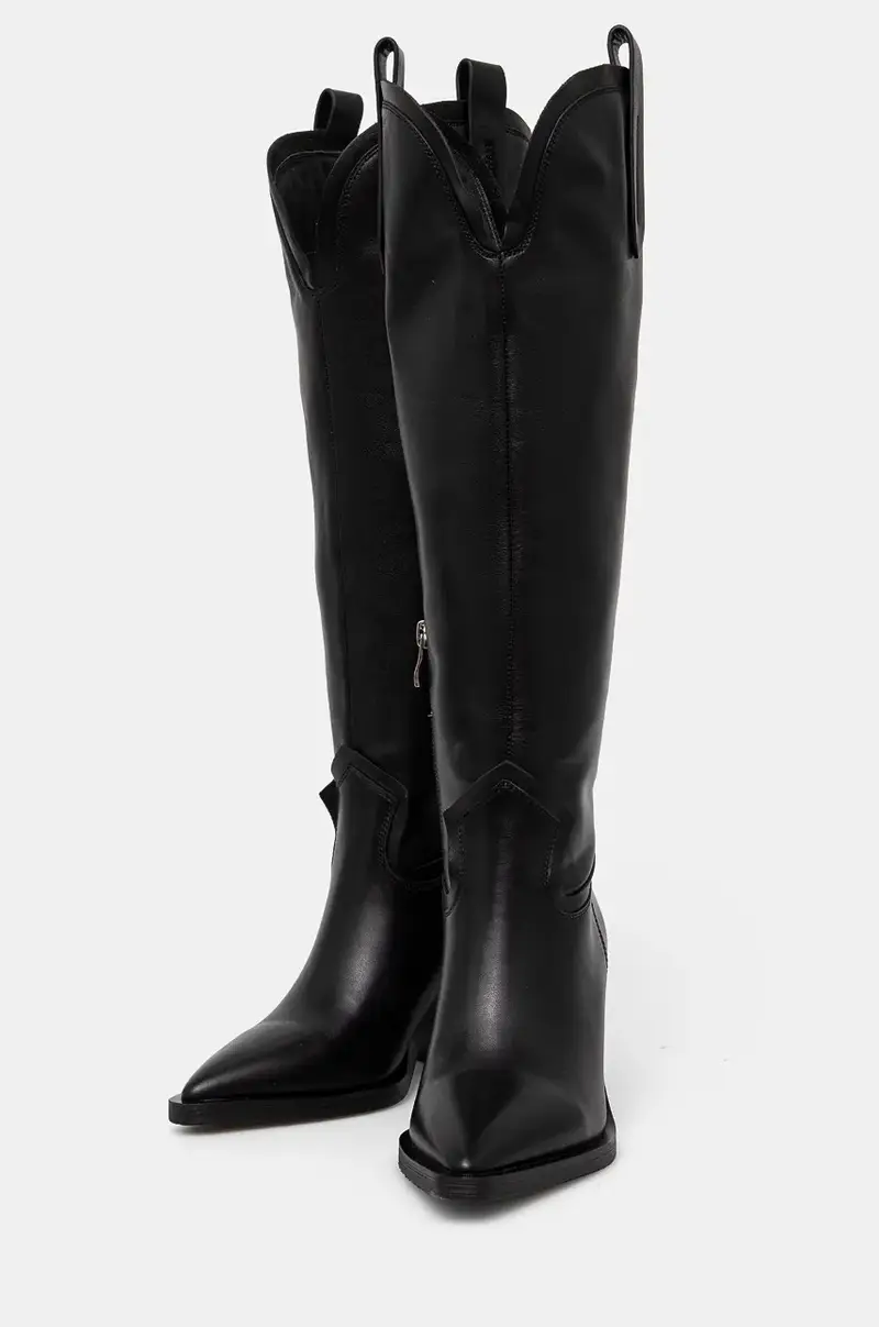 stivali in pelle donna colore nero miniatura 4