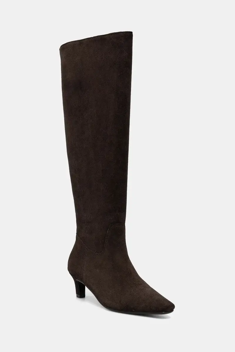 stivali in pelle scamosciata colore marrone miniatura 2