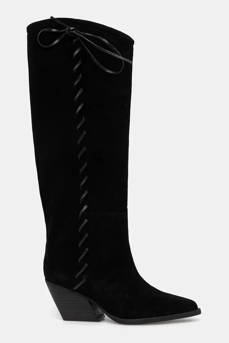 stivali in pelle scamosciata colore nero miniatura 2