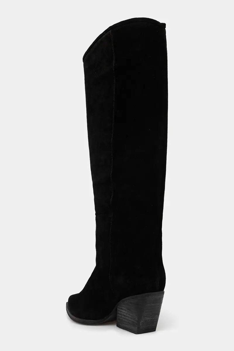 stivali in pelle scamosciata colore nero miniatura 4