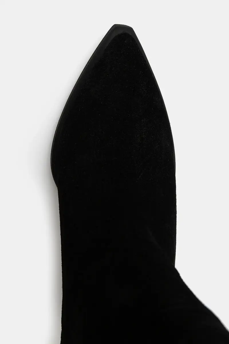 stivali in pelle scamosciata colore nero miniatura 5