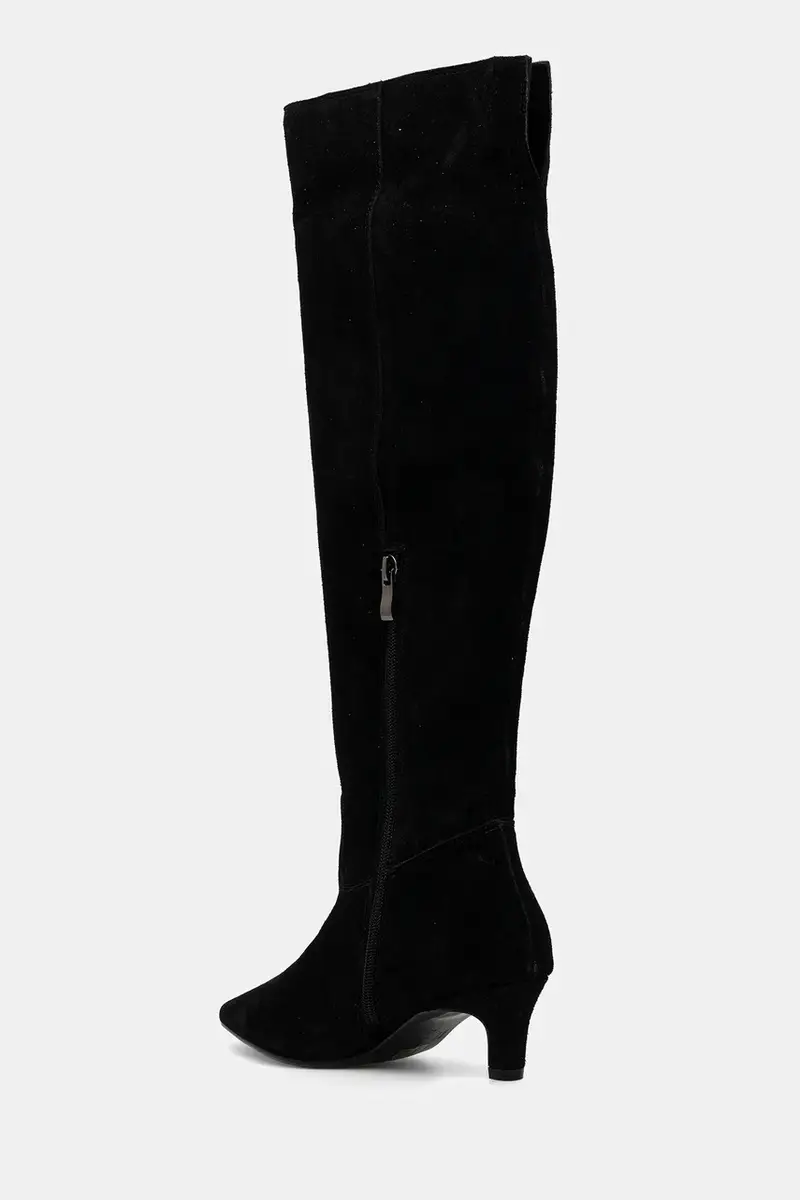 stivali in pelle scamosciata colore nero miniatura 4