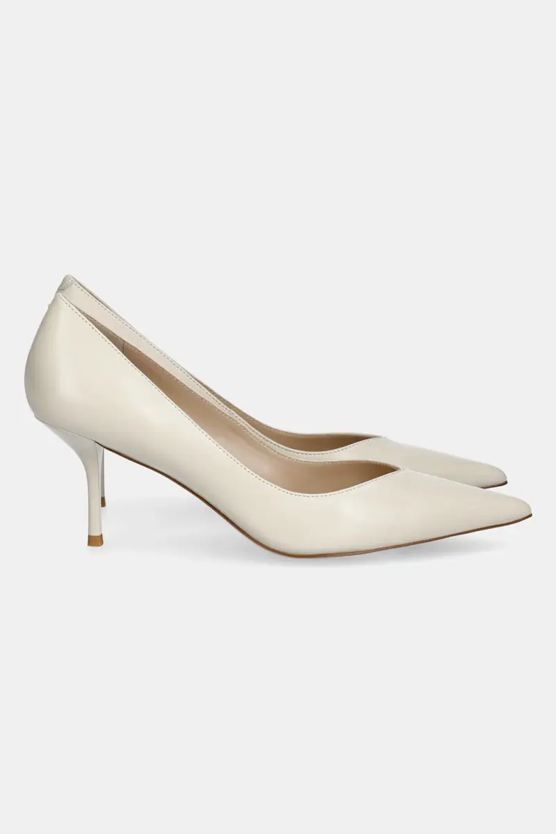 tacchi in pelle colore beige miniatura 3