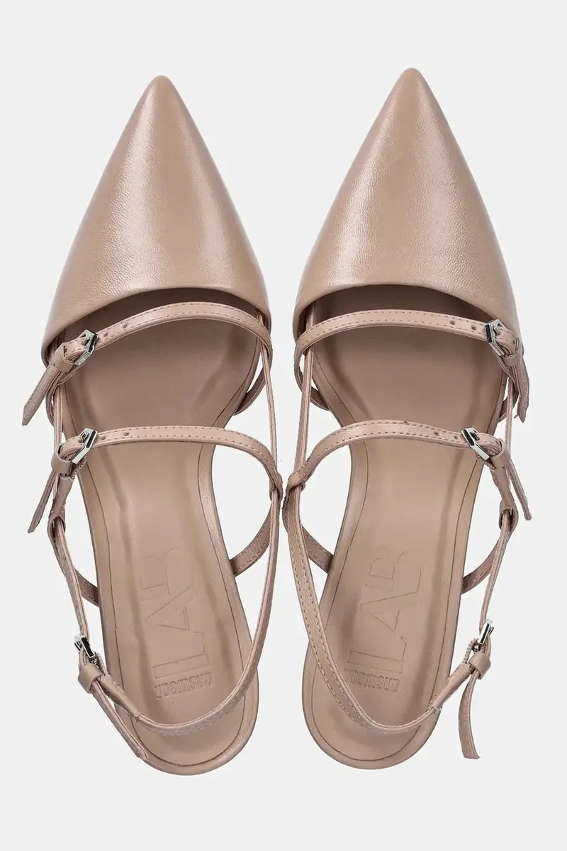 tacchi in pelle colore beige miniatura 5