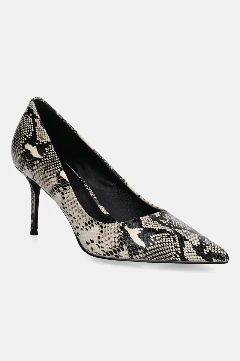 tacchi in pelle colore beige miniatura 2