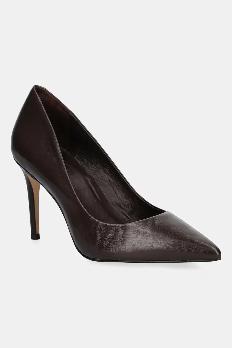 tacchi in pelle colore marrone miniatura 2