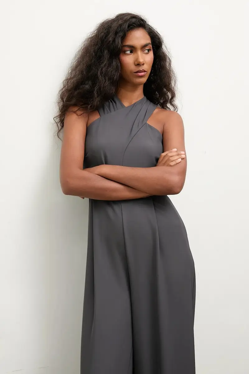 tuta elegante colore grigio miniatura 4