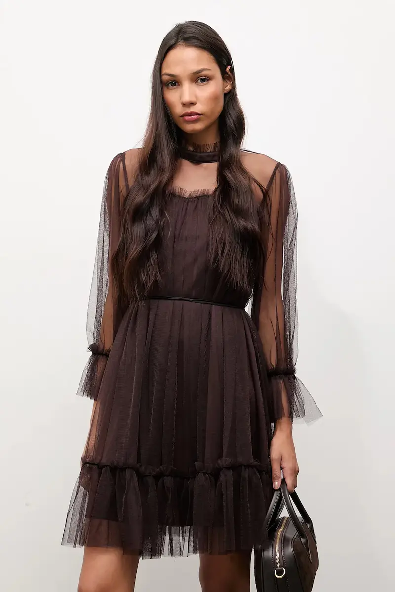 vestito colore marrone miniatura 4