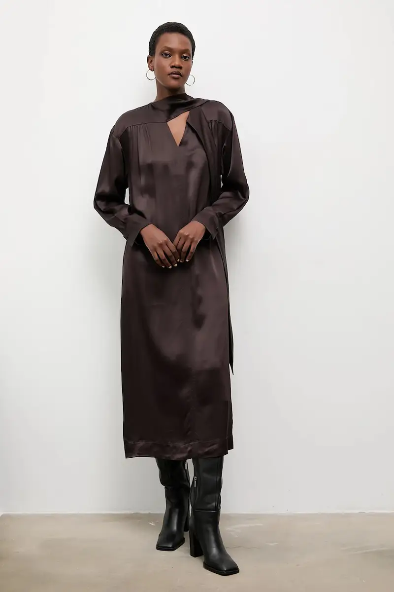 vestito colore marrone miniatura 4