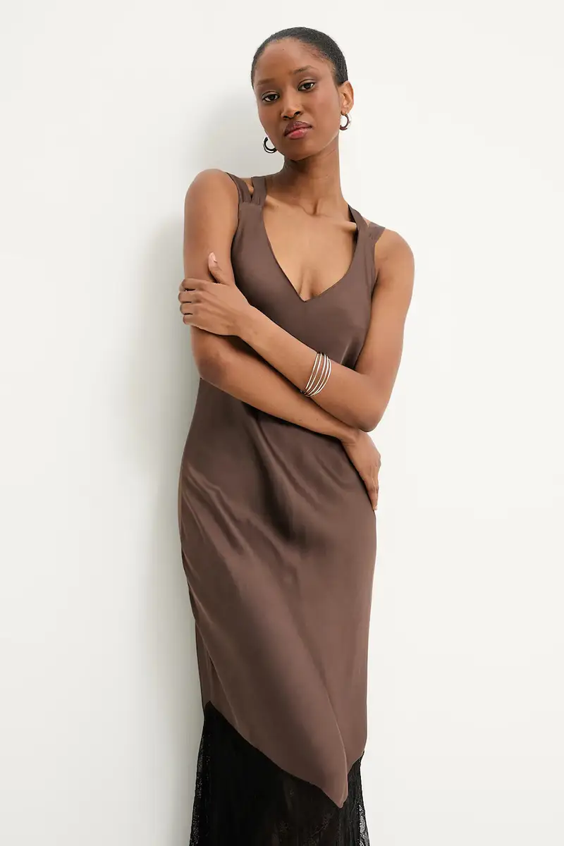 vestito colore nero Marrone miniatura 4