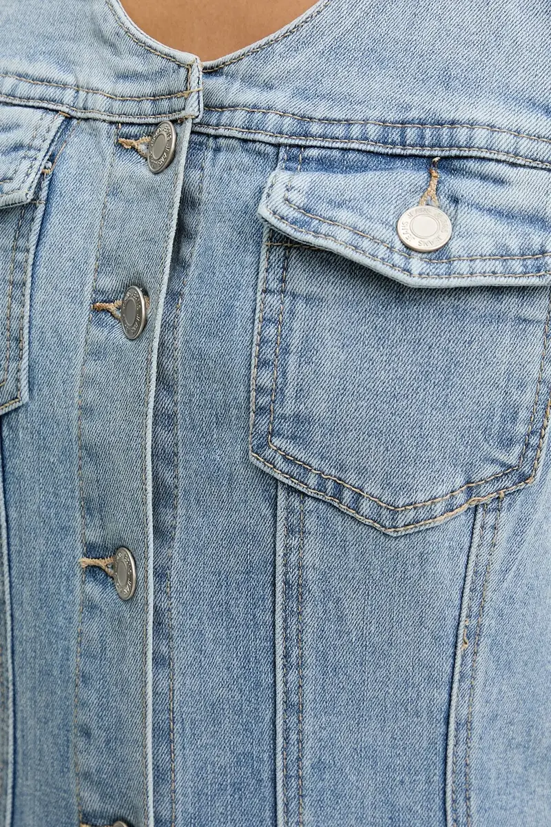 vestito di jeans colore blu miniatura 5