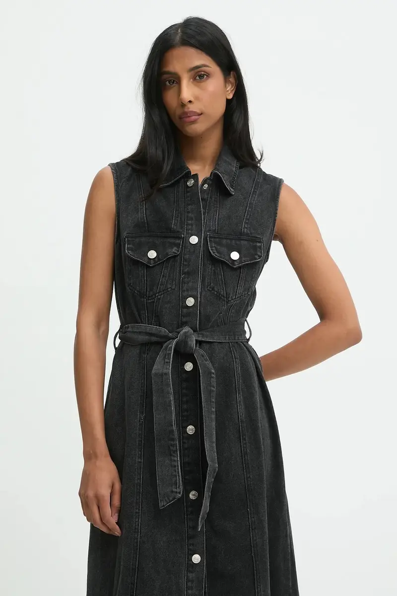 vestito di jeans colore nero miniatura 4