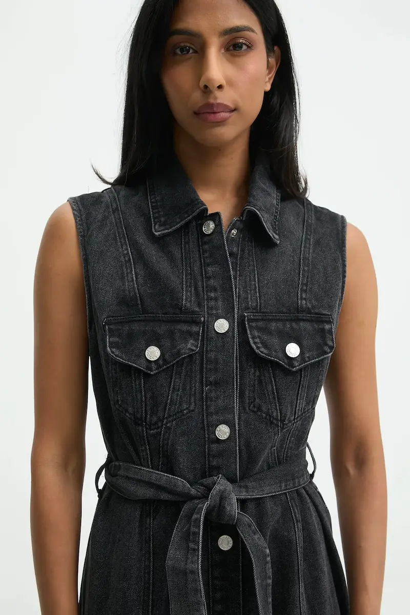 vestito di jeans colore nero miniatura 5