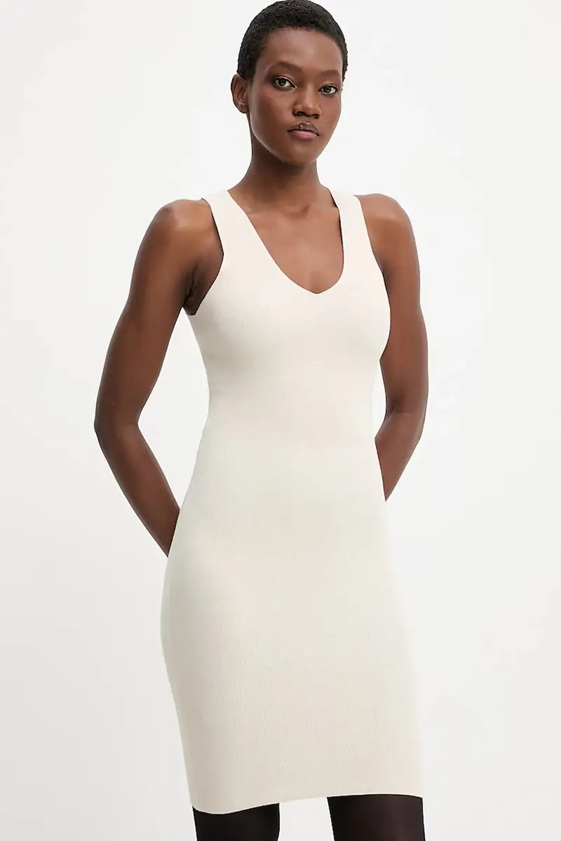 vestito e maglione donna colore beige miniatura 3