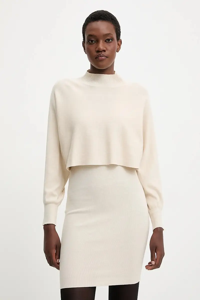 vestito e maglione donna colore beige miniatura 5