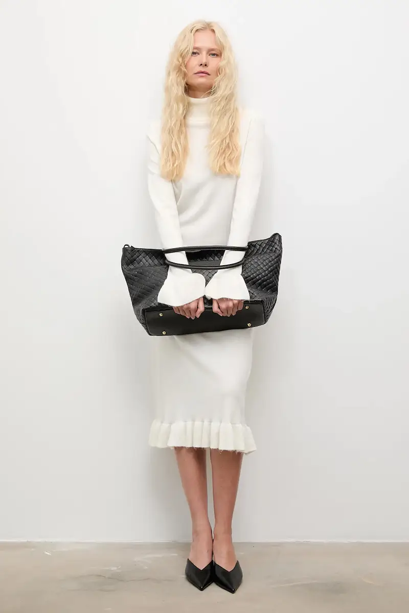 vestito in cachemire colore beige