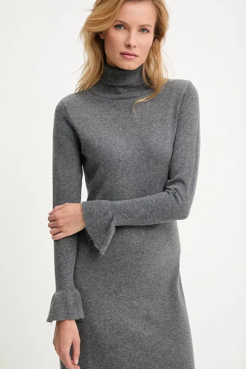 vestito in cachemire colore grigio miniatura 5