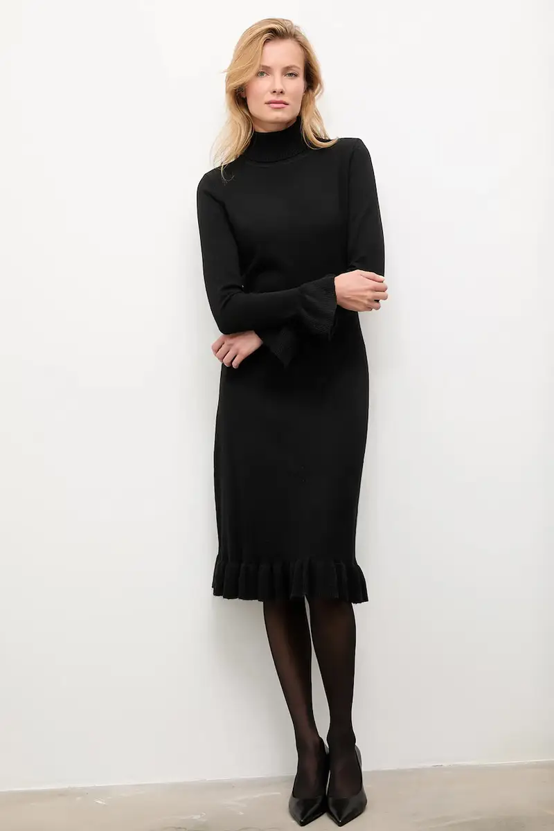 vestito in cachemire colore nero miniatura 2