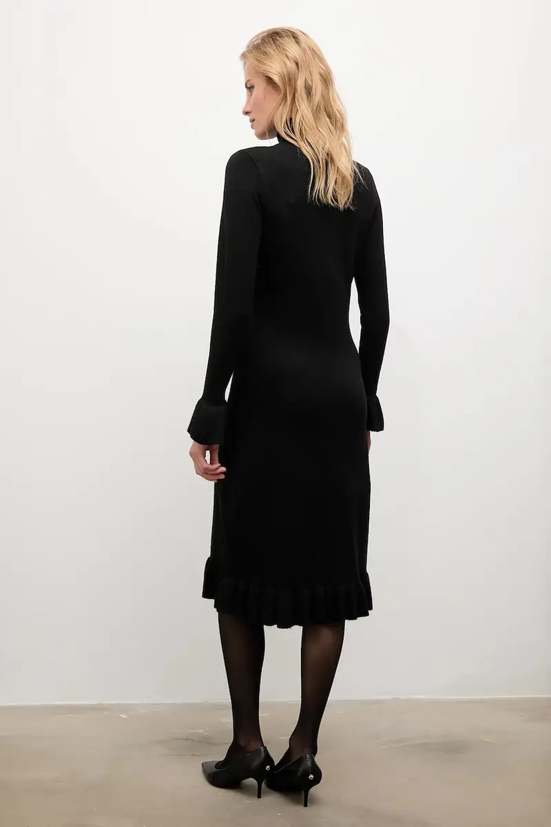 vestito in cachemire colore nero miniatura 3