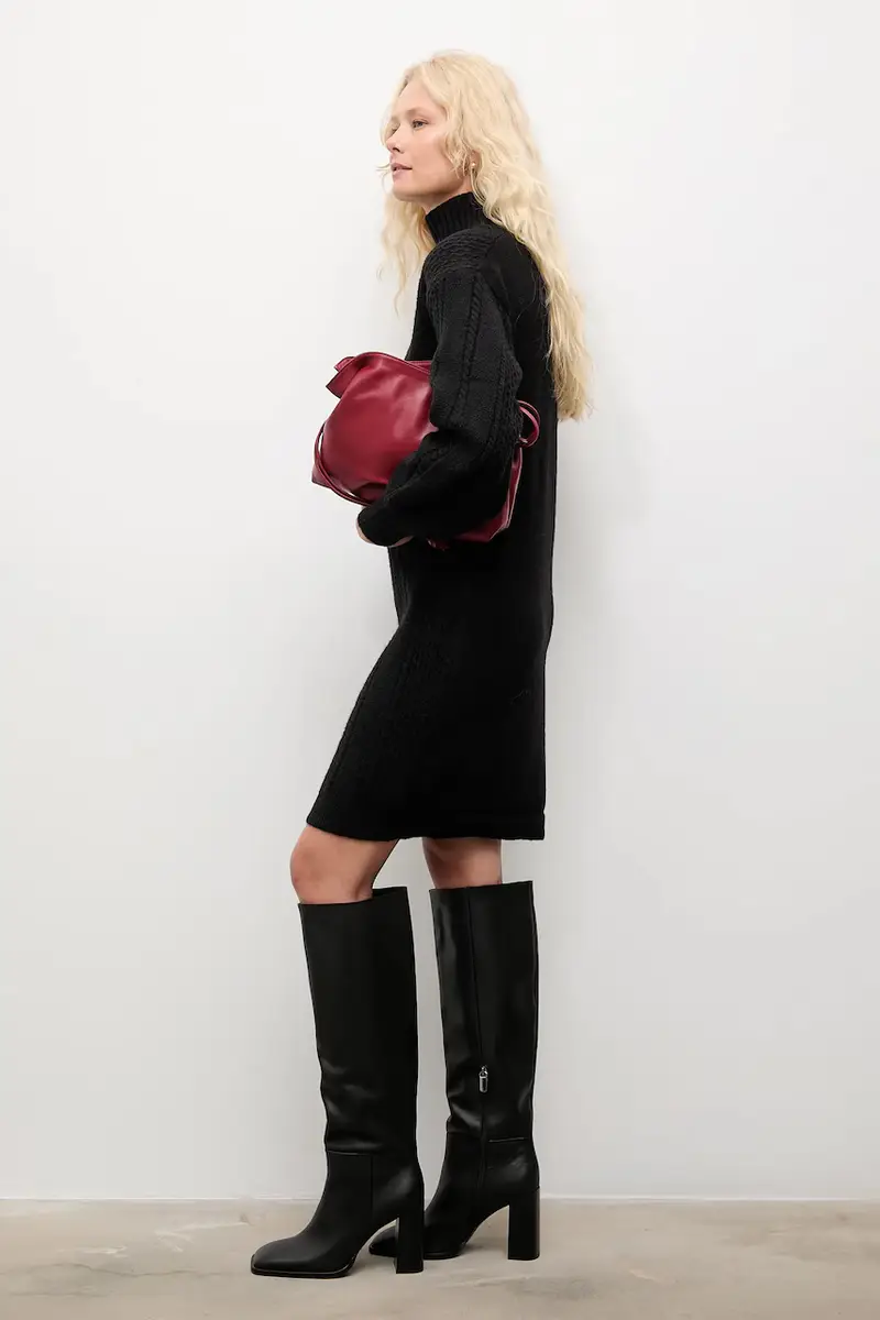 vestito in cachemire Nero miniatura 2