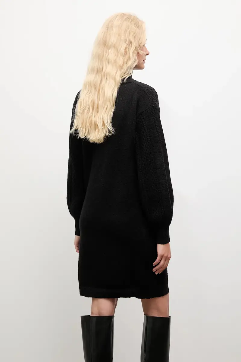 vestito in cachemire Nero miniatura 3