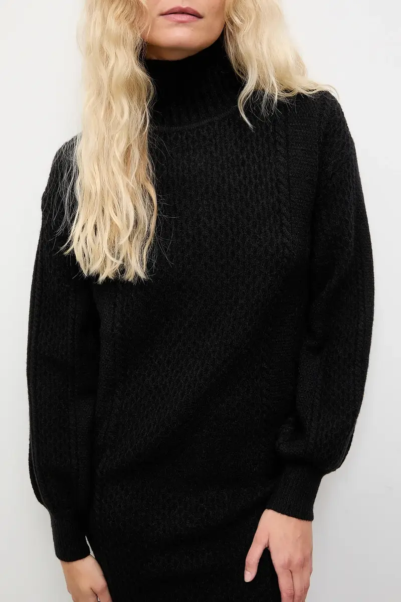 vestito in cachemire Nero miniatura 5