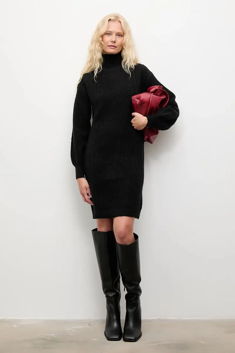 vestito in cachemire Nero