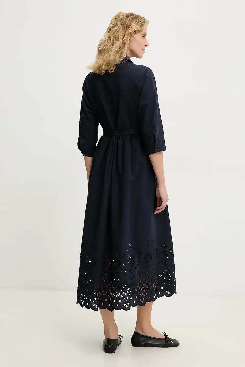 vestito in cotone Blu navy miniatura 3