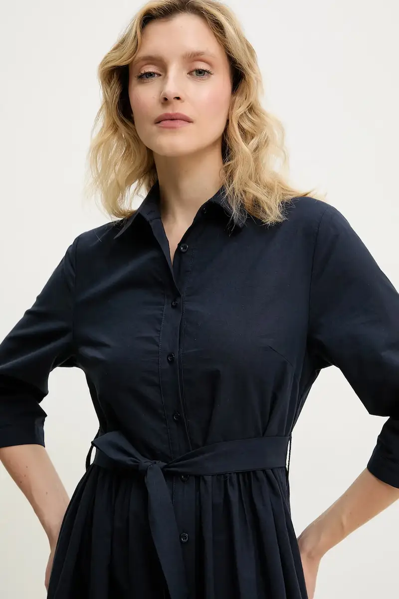 vestito in cotone Blu navy miniatura 4