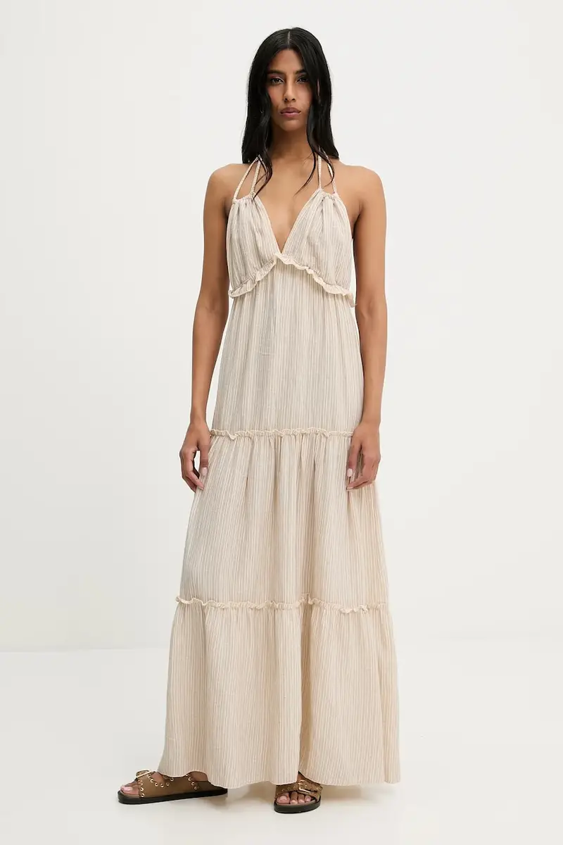 vestito in cotone colore beige