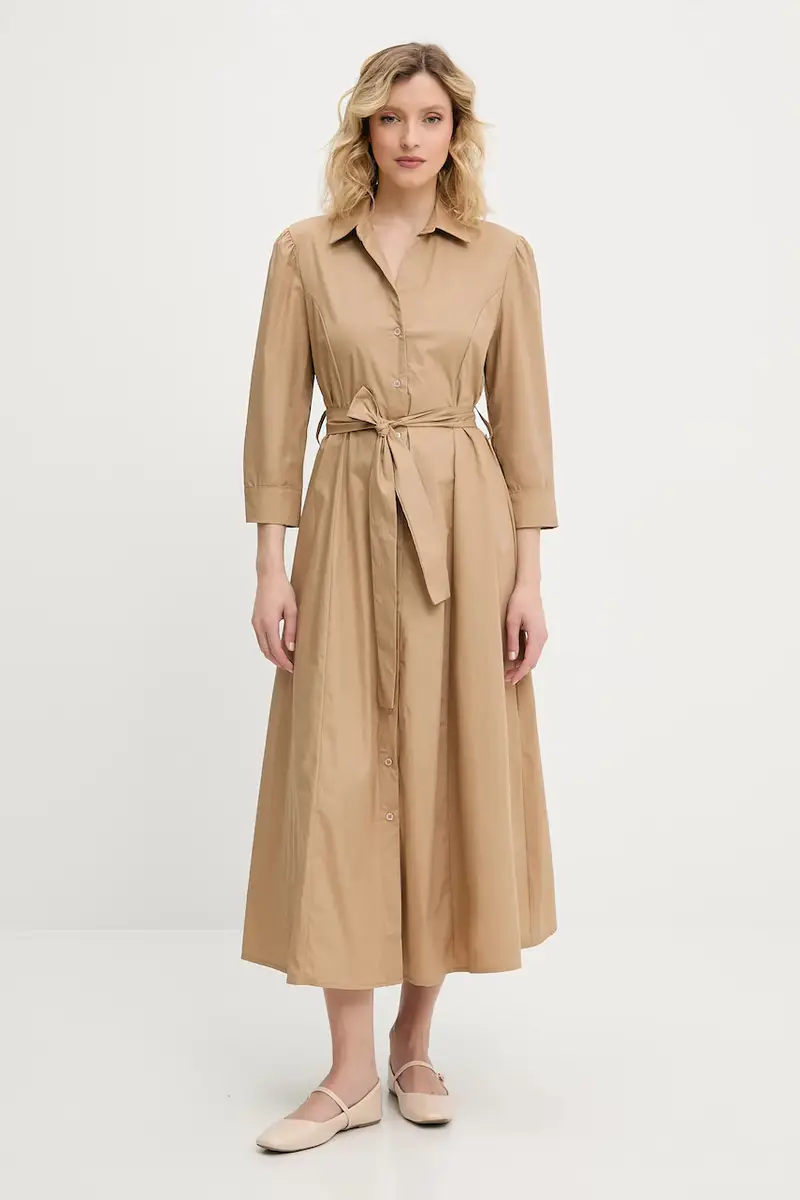 vestito in cotone colore beige miniatura 2