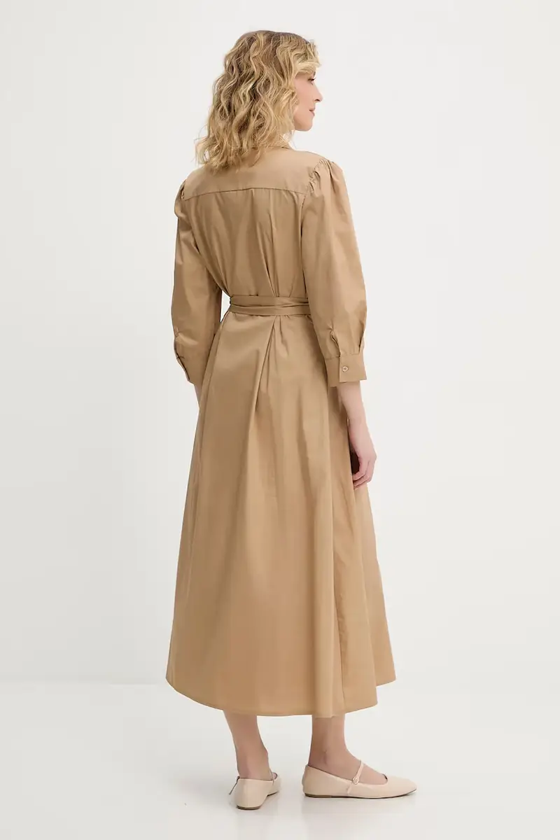 vestito in cotone colore beige miniatura 3