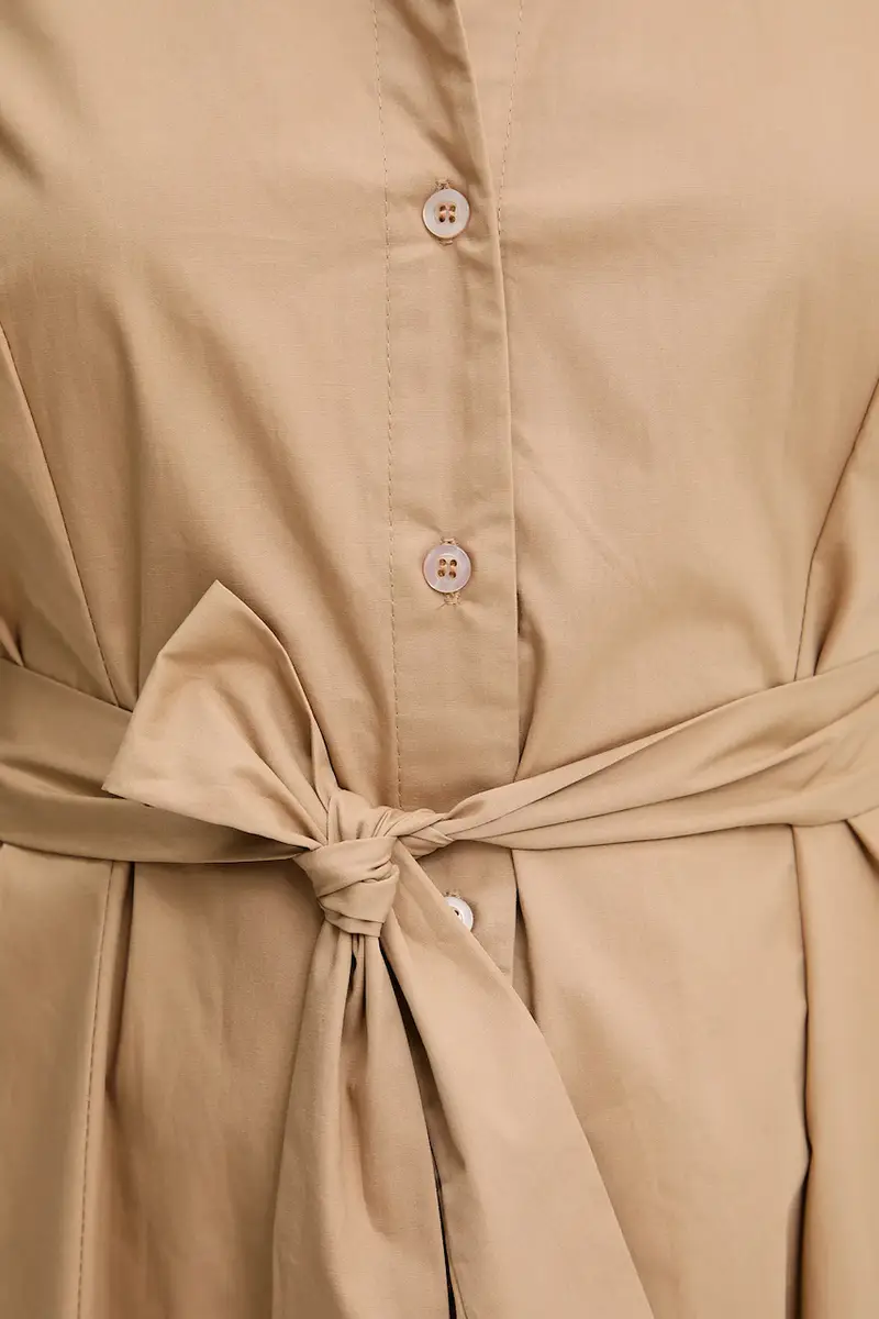 vestito in cotone colore beige miniatura 5