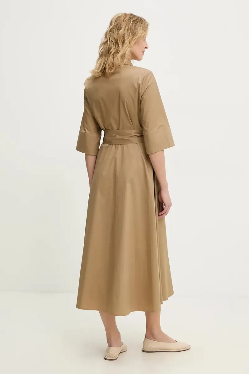 vestito in cotone colore beige miniatura 3