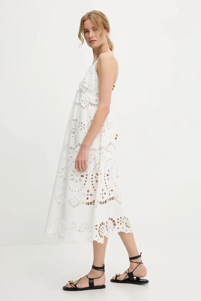 vestito in cotone colore bianco miniatura 2