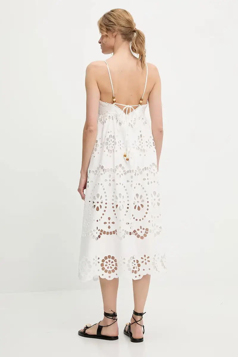 vestito in cotone colore bianco miniatura 3