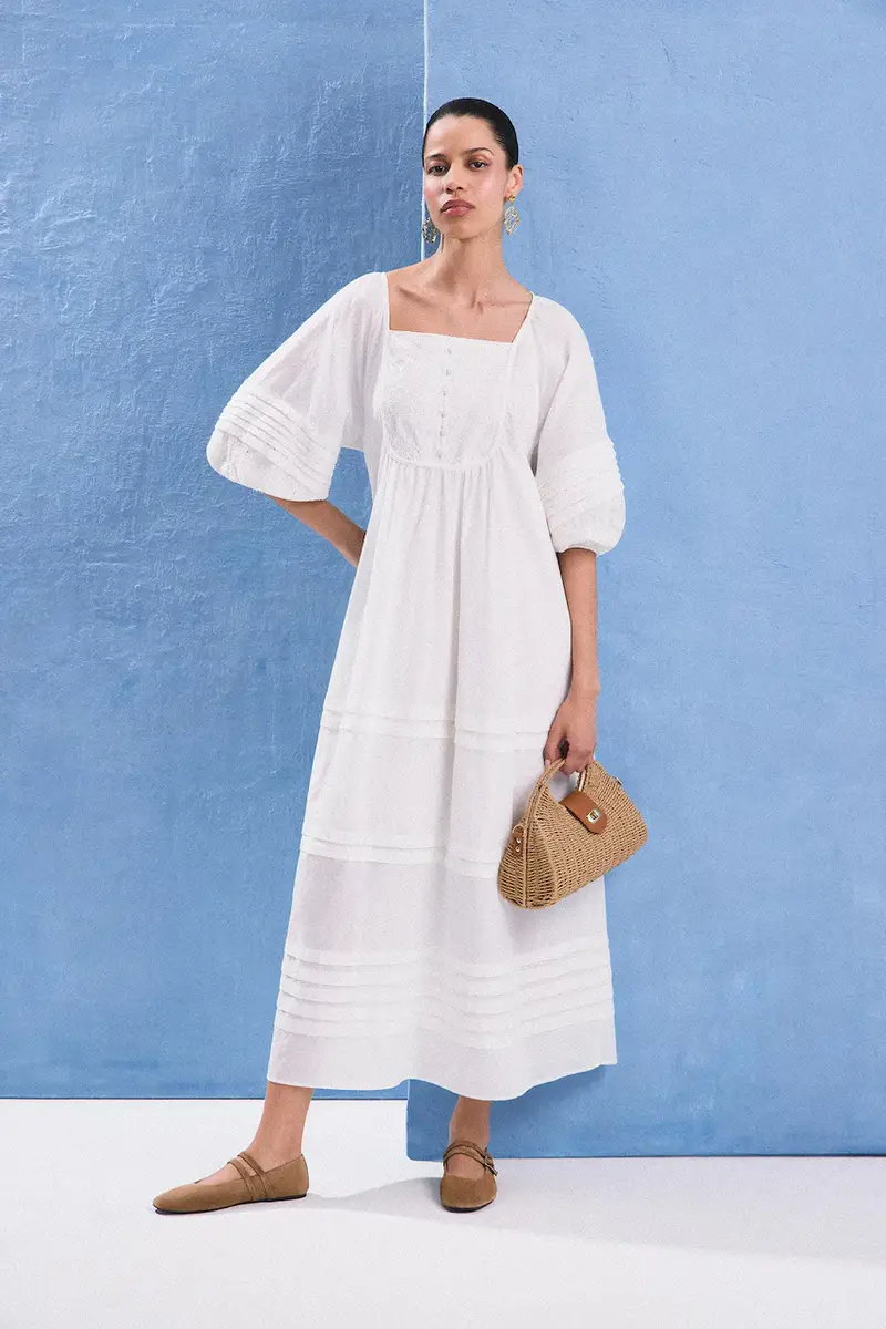 vestito in cotone colore bianco