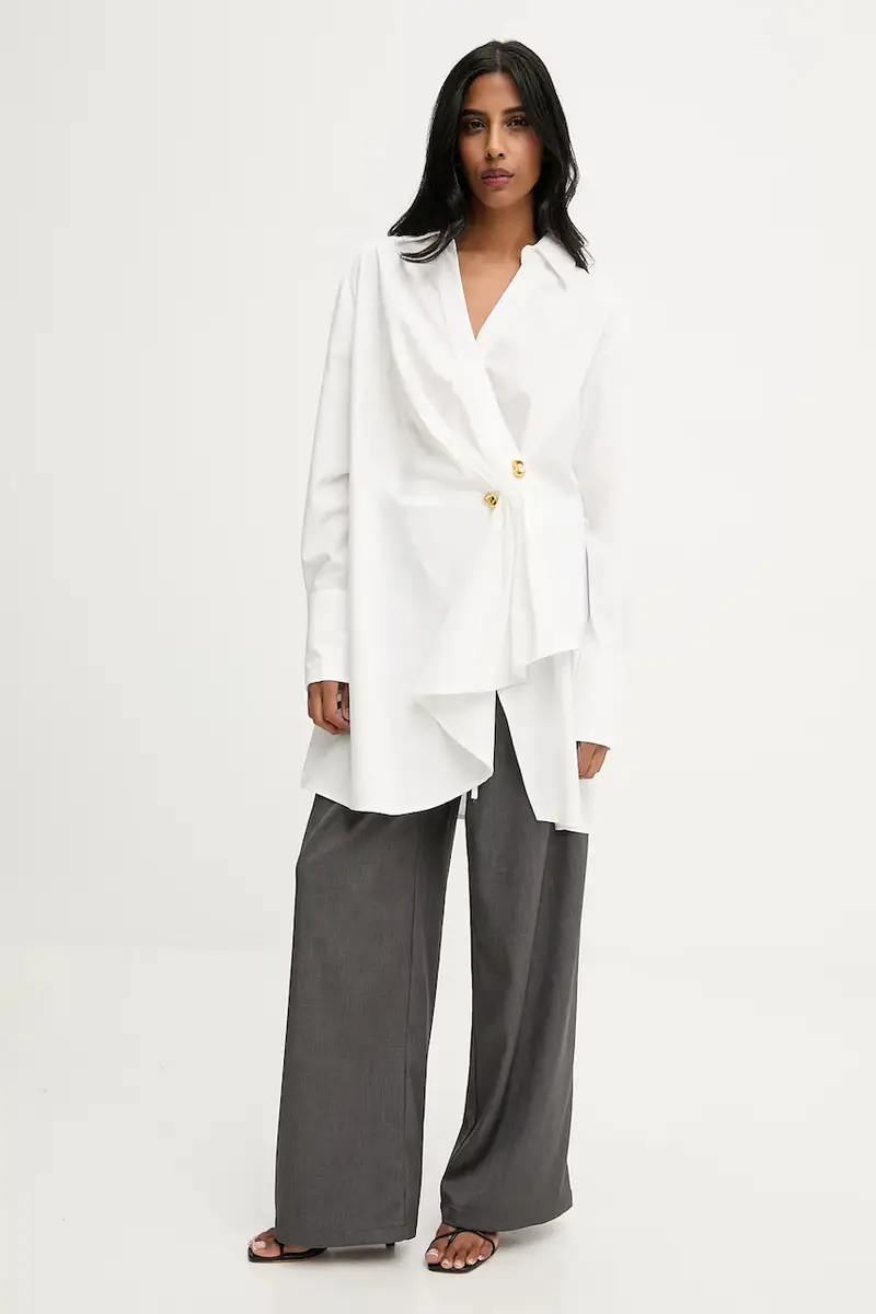 vestito in cotone colore bianco miniatura 2