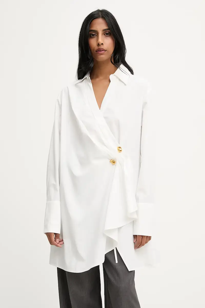 vestito in cotone colore bianco miniatura 3