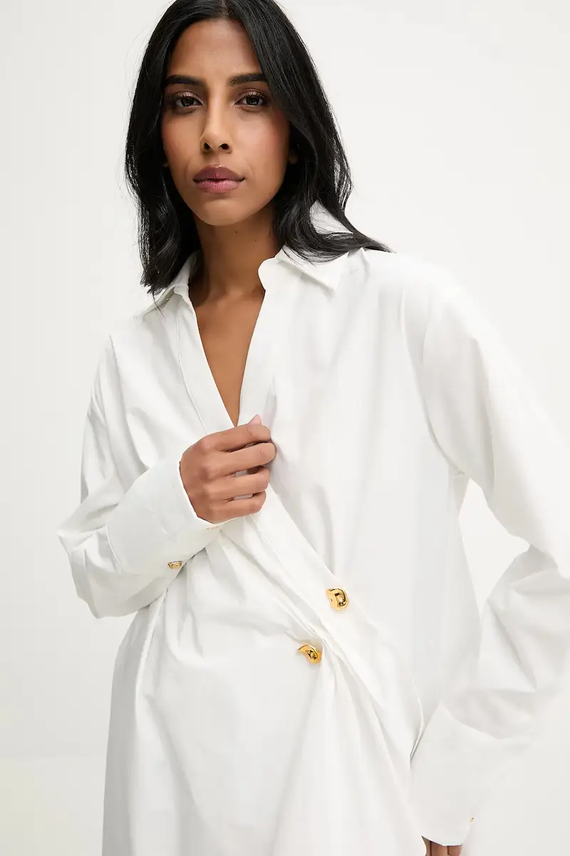 vestito in cotone colore bianco miniatura 5