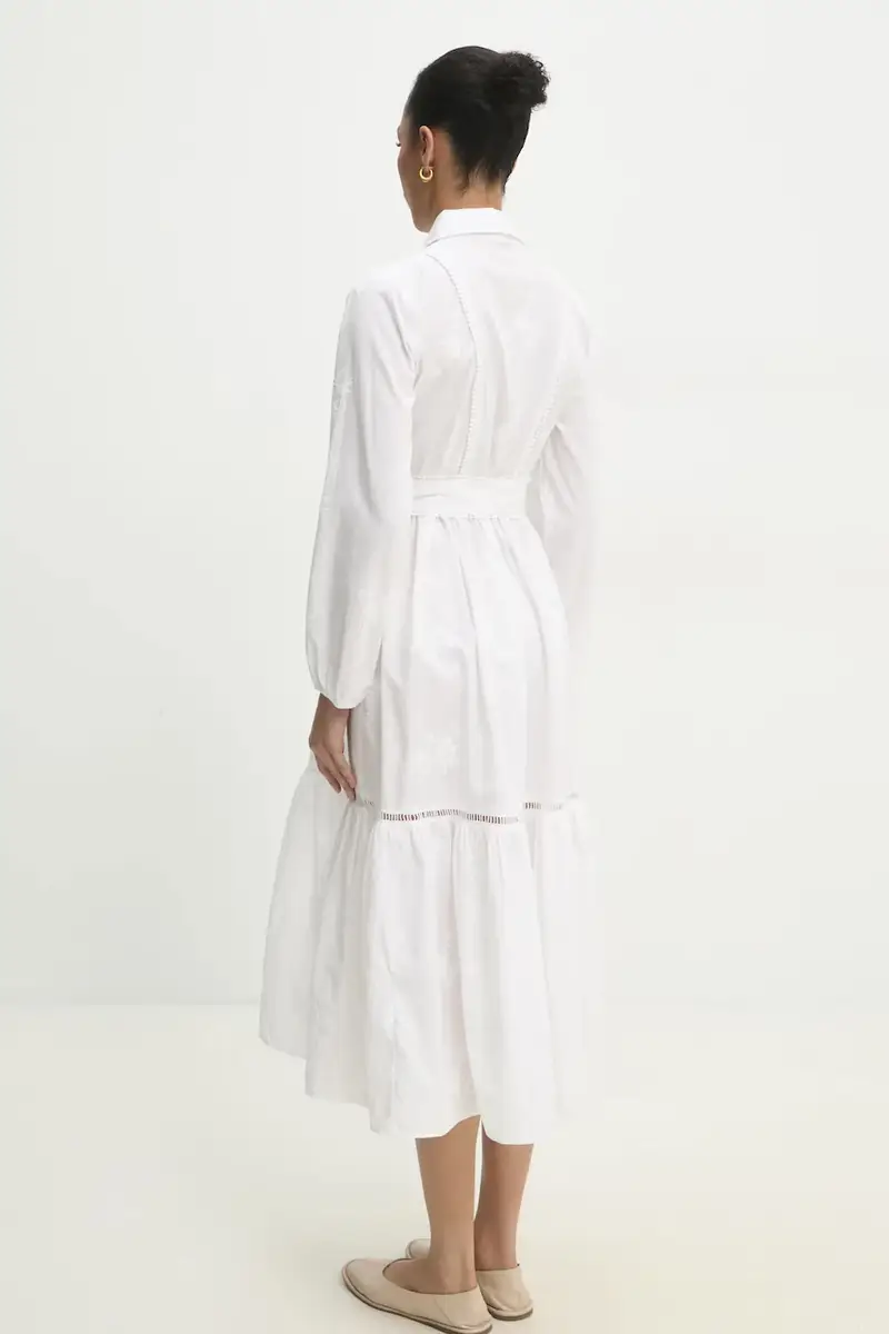 vestito in cotone colore bianco miniatura 3